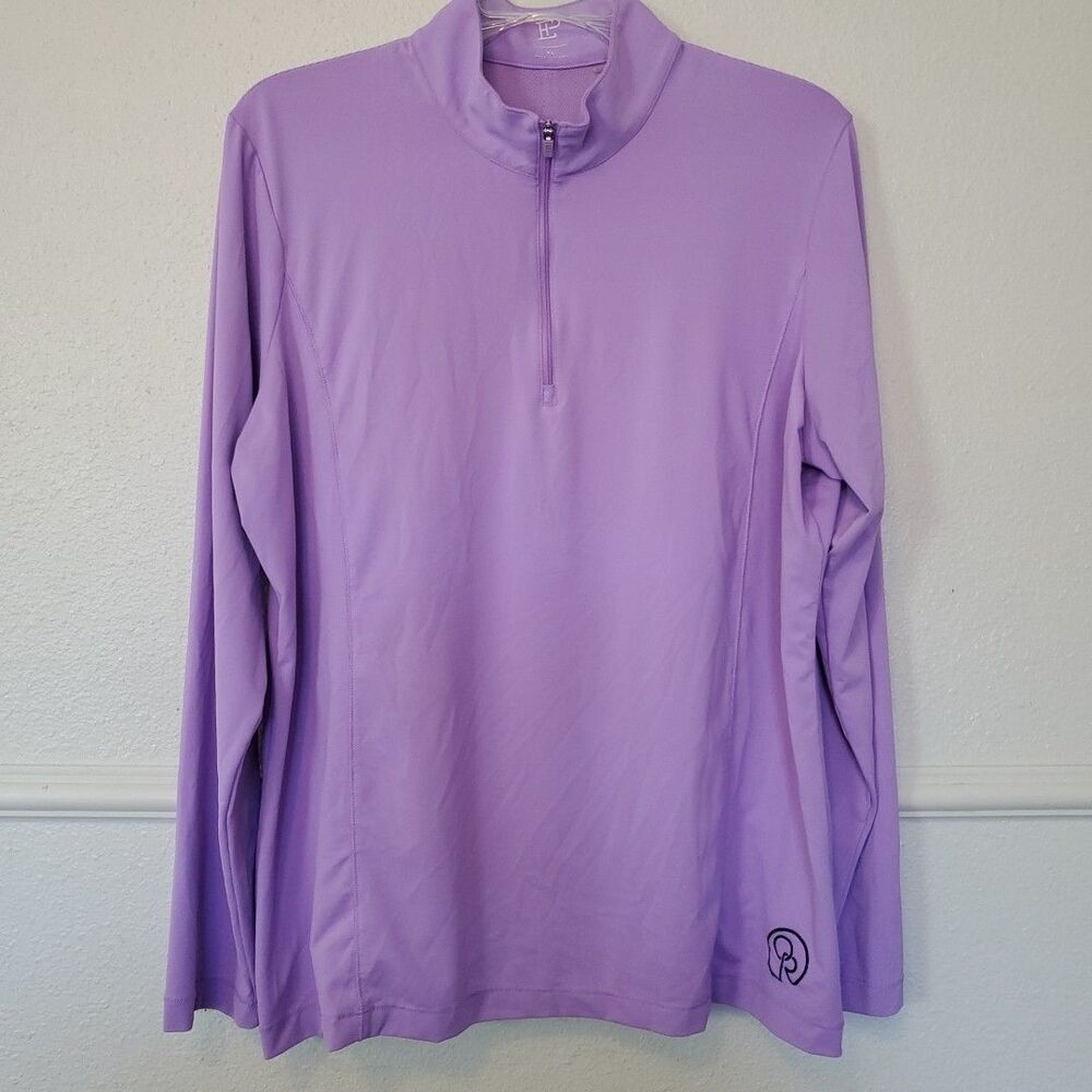 EP New York Quarter Zip Golf‎ Top Size XL Large Purple Long Sleeve Performance